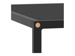 Mesa de centro negra con vidrio negro 60x60x35 cm
