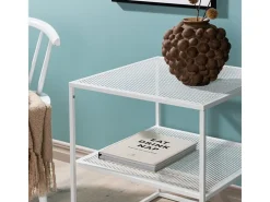 Mesa de centro Netz, mesa auxiliar blanca.