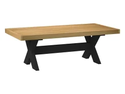 Mesa de centro NOAIN patas en X madera maciza pino 120x60x40 cm