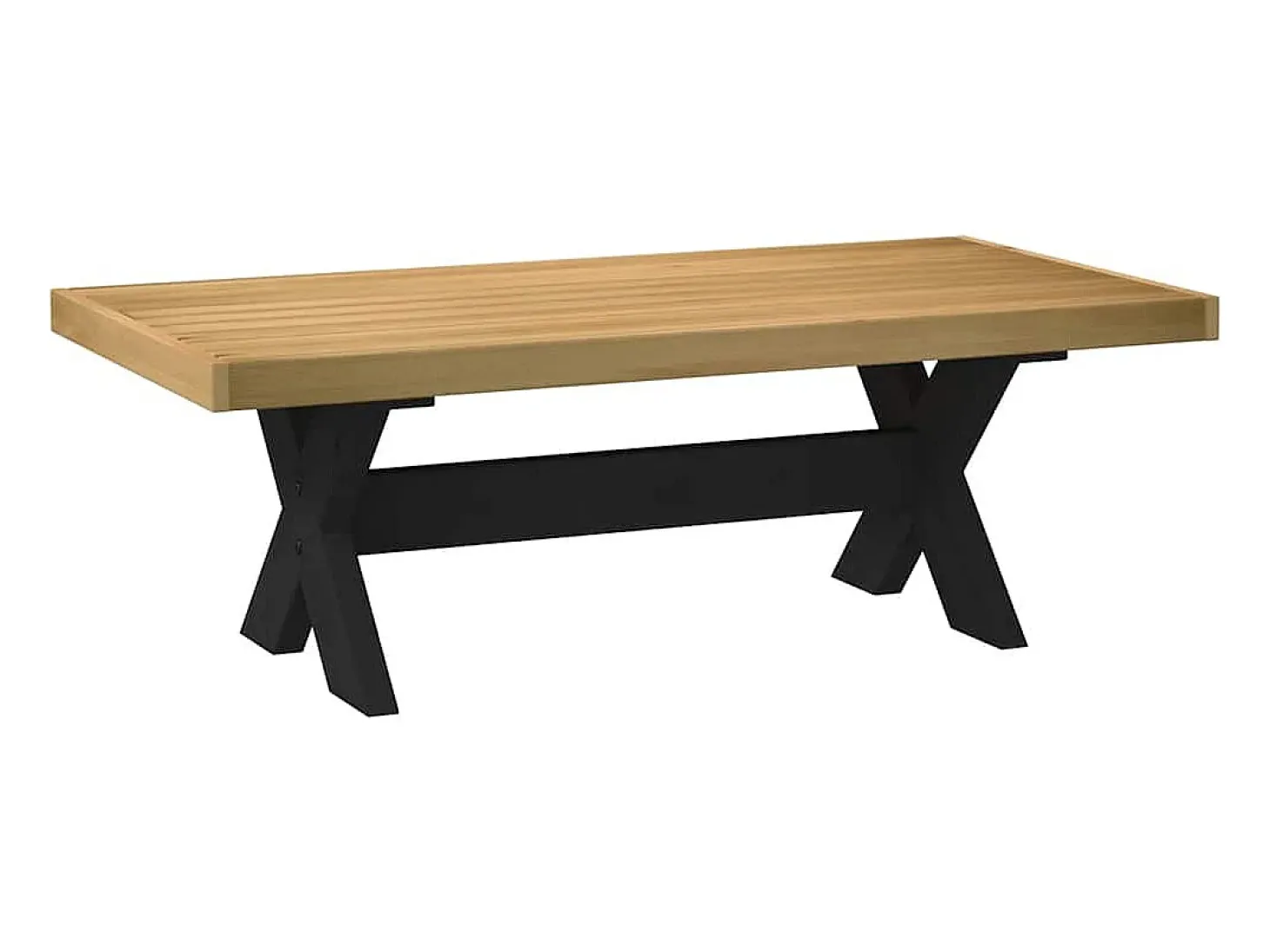 Mesa de centro NOAIN patas en X madera maciza pino 120x60x40 cm