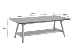 Mesa de centro nórdica rectangular con acabado en roble 120 cm BAKAR