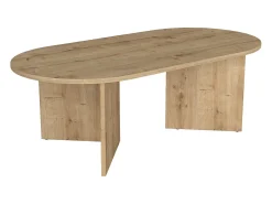 Mesa de centro ovalada - Color : Natural claro - TOPANIA