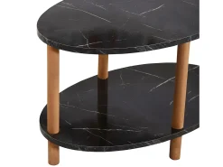 Mesa de centro ovalada 43 x 70 x 44 cm mármol negro 03_0008481