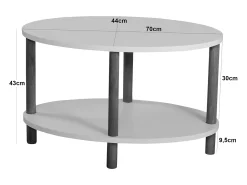 Mesa de centro ovalada 43 x 70 x 44 cm mármol negro 03_0008481