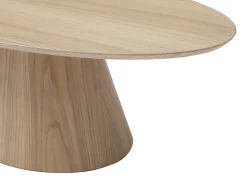 Mesa de centro ovalada de MDF - Natural claro - ANTELADA