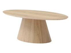 Mesa de centro ovalada de MDF - Natural claro - ANTELADA