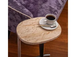 Mesa de centro ovalada de mármol beige