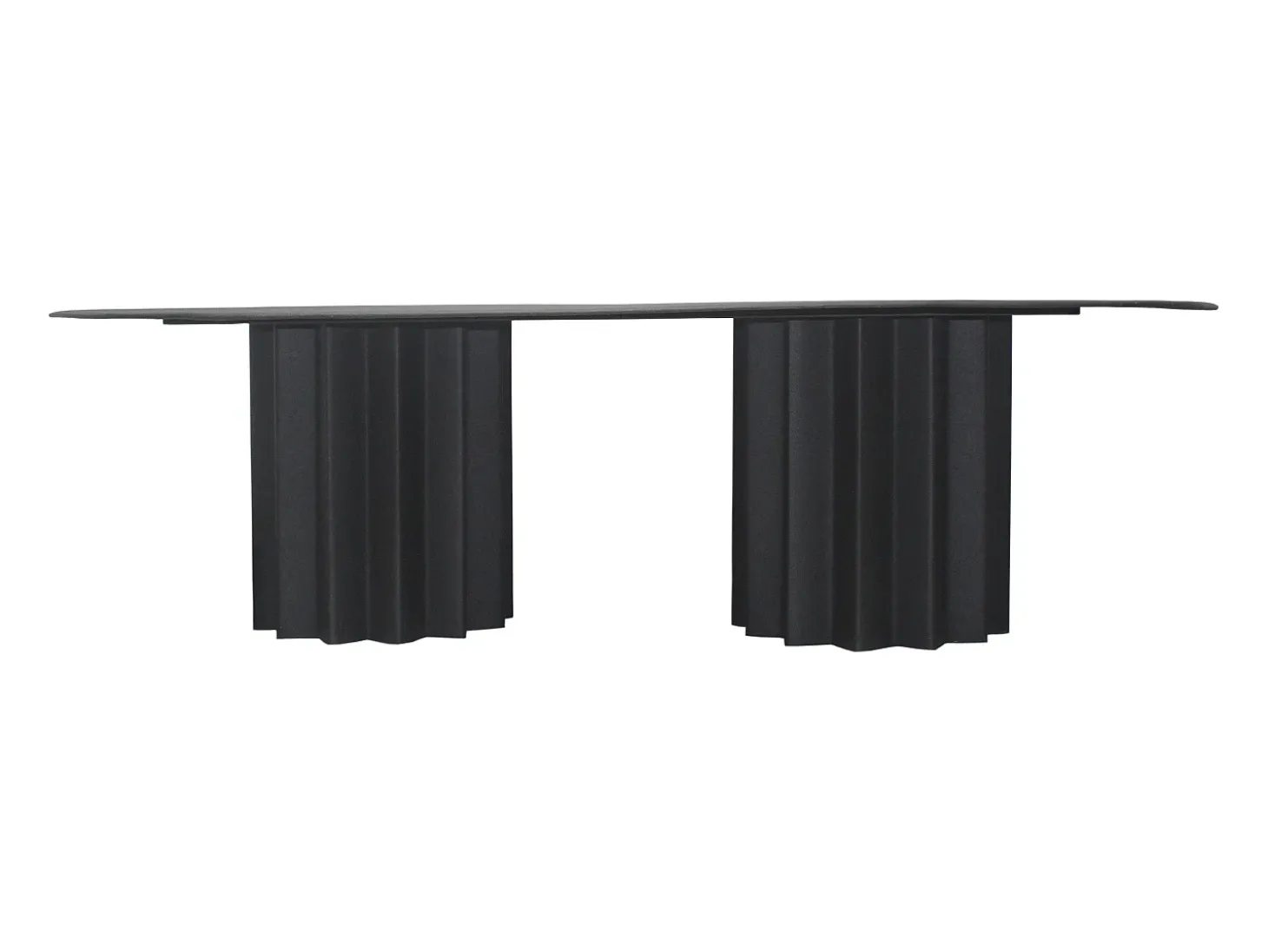 Mesa de centro ovalada de metal - Color: Negro - ZABANIA