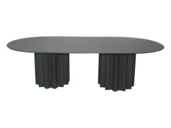 Mesa de centro ovalada de metal - Color: Negro - ZABANIA