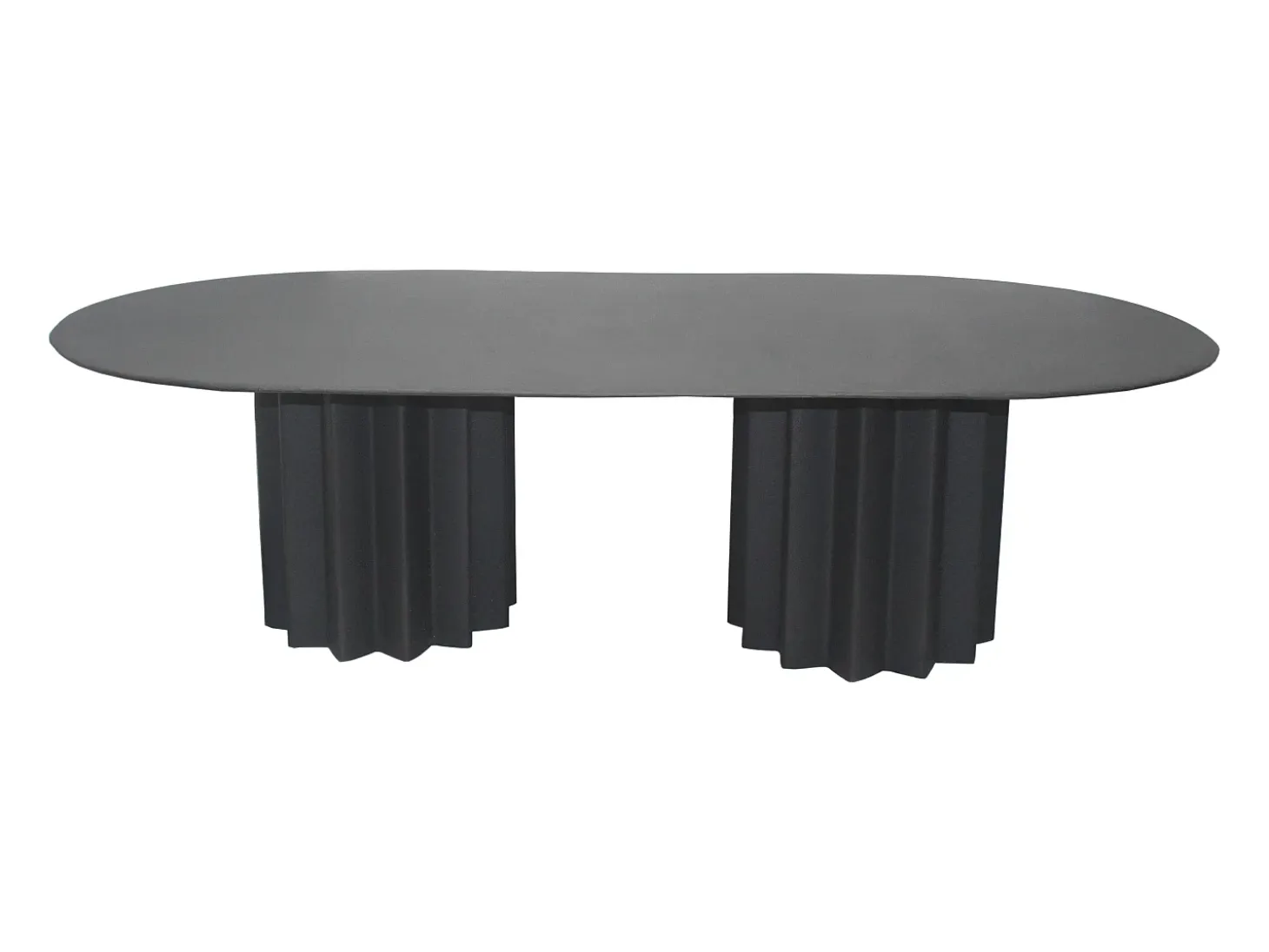 Mesa de centro ovalada de metal - Color: Negro - ZABANIA