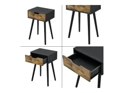 Mesa de centro para salón cajonera de PVC 60 cm color negro 03_0006165