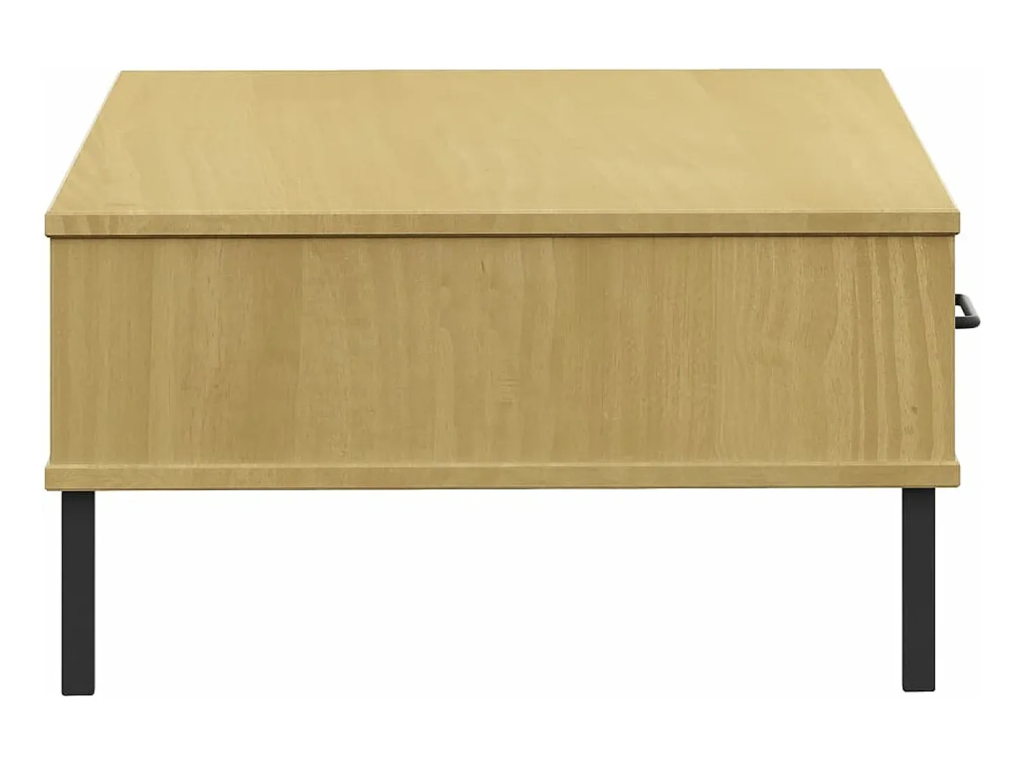 Mesa de centro patas de metal OSLO madera maciza pino marrón