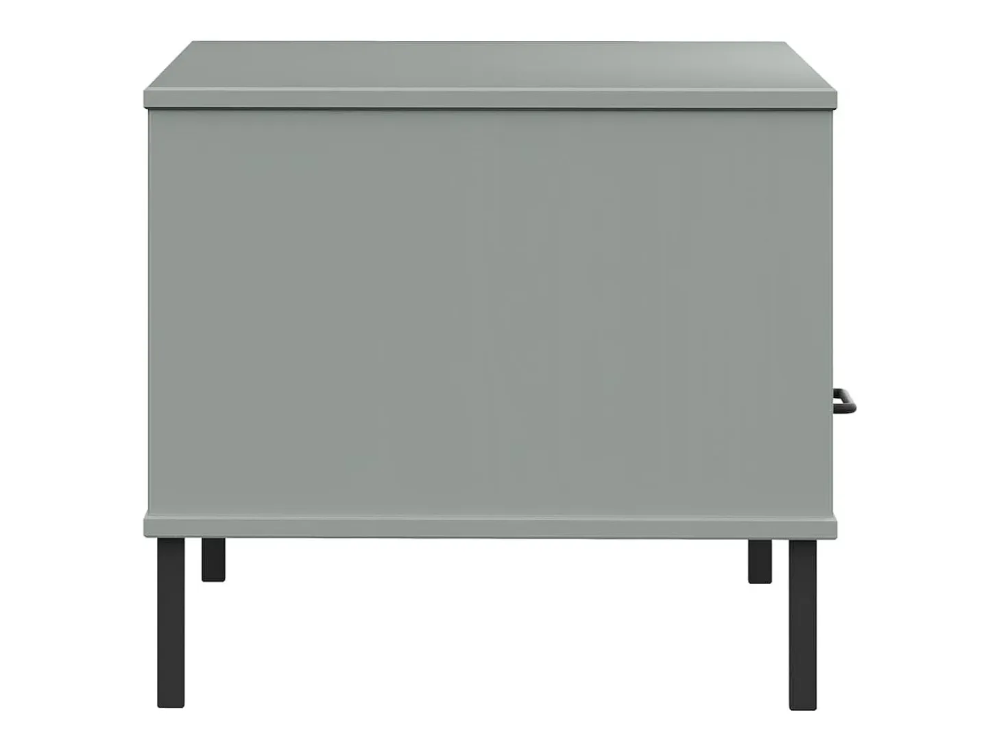 Mesa de centro patas metal OSLO madera maciza gris 85x50x45 cm