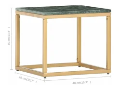 Mesa de centro piedra real textura de mármol verde 40x40x35 cm