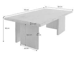 Mesa de centro rectangular con efecto madera roble