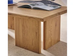 Mesa de centro rectangular con efecto madera roble