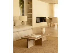 Mesa de centro rectangular de madera de abeto en color roble oscuro 123,5x27cm - SAM - DECOWOOD