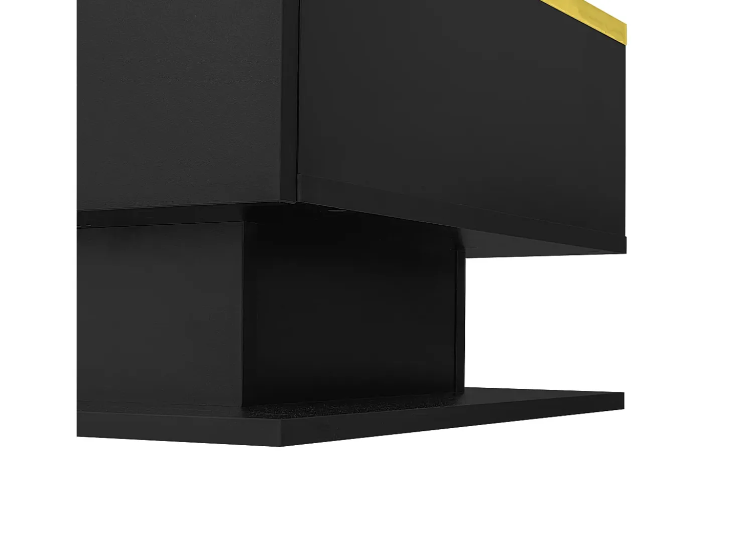 Mesa de centro rectangular 100x50x32,5cm con compartimento de almacenaje, cuerpo negro y tapa de cristal, LED incluido