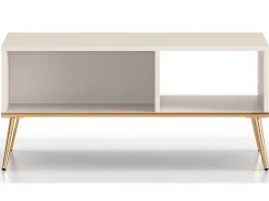 Mesa de centro rectangular con estante - 90x60 cm - Greige - SELGIN