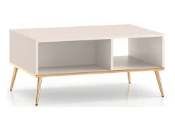 Mesa de centro rectangular con estante - 90x60 cm - Greige - SELGIN