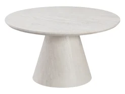 Mesa de centro redonda - Efecto madera roble blanco - Madera MDF - MANON
