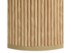 Mesa de centro redonda - Juego de 2 - Rayas verticales - Color madera - Para salón y dormitorio