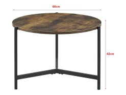 Mesa de centro redonda 42 x 60 cm efecto madera oscura 03_0008494