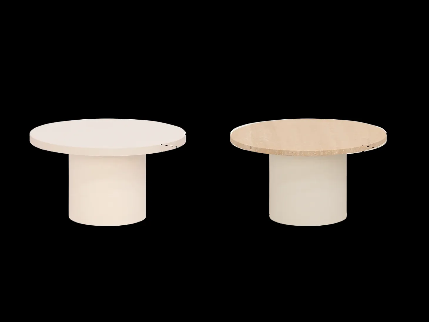 Mesa de centro redonda de microcemento en tono terracota DECOWOOD de Ø60x45cm - LUCÍA - DECOWOOD