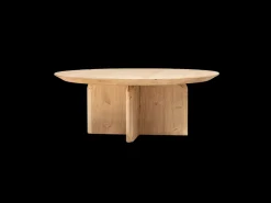 Mesa de centro redonda de madera de abeto maciza Decowood en color roble medio de Ø60cm - BLOOM - DECOWOOD