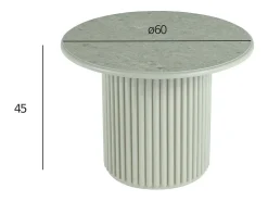 Mesa de centro redonda Easy - MDF y mármol - Gris