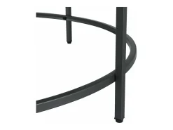 Mesa de centro redonda para salón tapa de cristal patas de acero 84 cm color negro 03_0006180