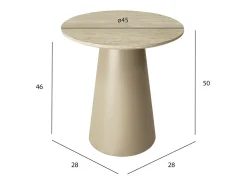 Mesa de centro redonda Tango - MDF y travertino - Beige