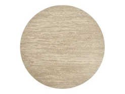 Mesa de centro redonda Tango - MDF y travertino - Beige