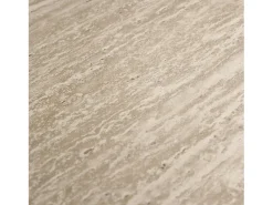 Mesa de centro redonda Tango - MDF y travertino - Beige