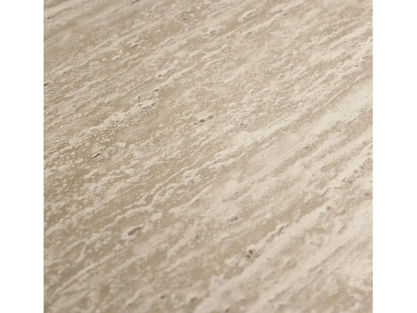Mesa de centro redonda Tango - MDF y travertino - Beige