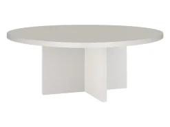 Mesa de centro redonda tablero laminado de 3cm taupe 100cm-HECHO EN ESPAÑA