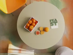 Mesa de centro redonda tablero laminado de 3cm taupe 100cm-HECHO EN ESPAÑA