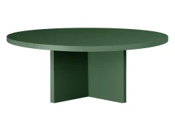 Mesa de centro redonda tablero laminado de 3cm verde cedar 100cm-HECHO EN ESPAÑA