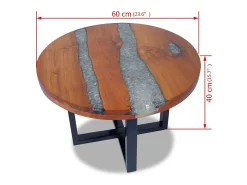 Mesa de centro resina de teca 60 cm