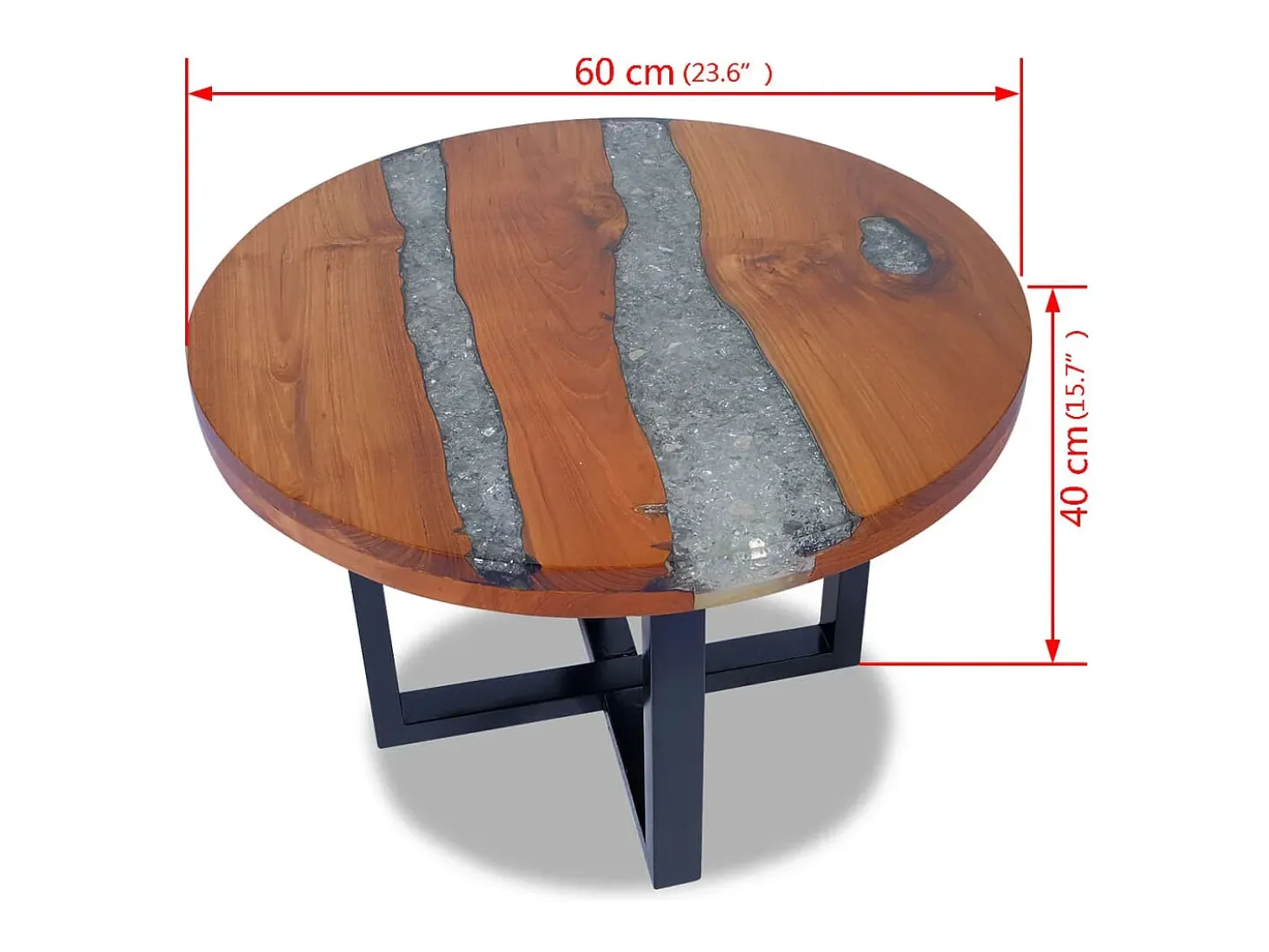 Mesa de centro resina de teca 60 cm