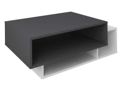 Mesa de centro Runila 2 estantes blanco, antracita.