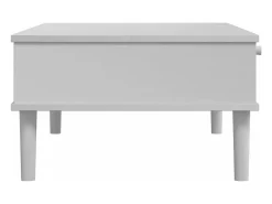 Mesa de centro SENJA aspecto ratán madera blanco 100x55x33 cm