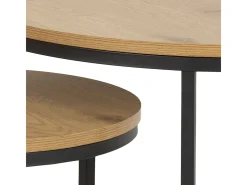 Mesa de centro Spiro Ø50 cm, juego de 2, roble.