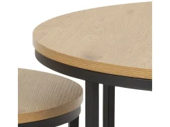 Mesa de centro Spiro Ø50 cm, juego de 2, roble.
