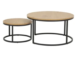 Mesa de centro Spiro Ø50 cm, juego de 2, roble.