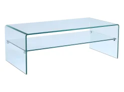 Mesa de centro STILEOS - Doble nivel - Cristal templado