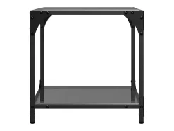 Mesa de centro superficie vidrio negra y acero 40x40x40 cm
