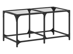 Mesa de centro superficie de vidrio acero 78,5x40x40 cm