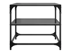 Mesa de centro superficie vidrio 2 unidades acero negro 50x50x45 cm