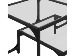 Mesa de centro superficie de vidrio acero 98,5x50x45 cm